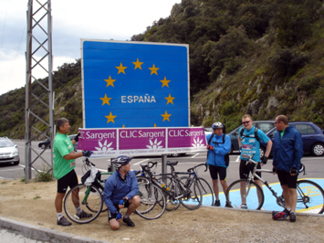 Charity Bike Ride arriving in Spain